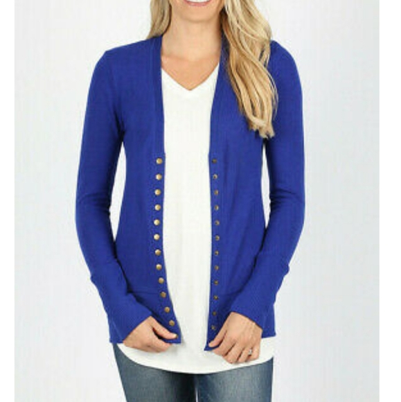 Zenans NWOT V Neck Snap Front Cardigan S - Picture 8 of 9
